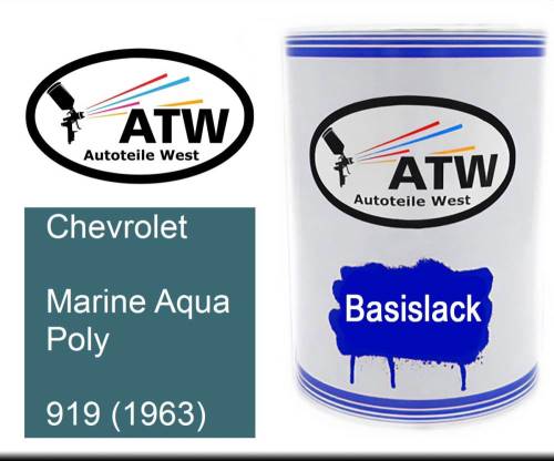 Chevrolet, Marine Aqua Poly, 919 (1963): 500ml Lackdose, von ATW Autoteile West.